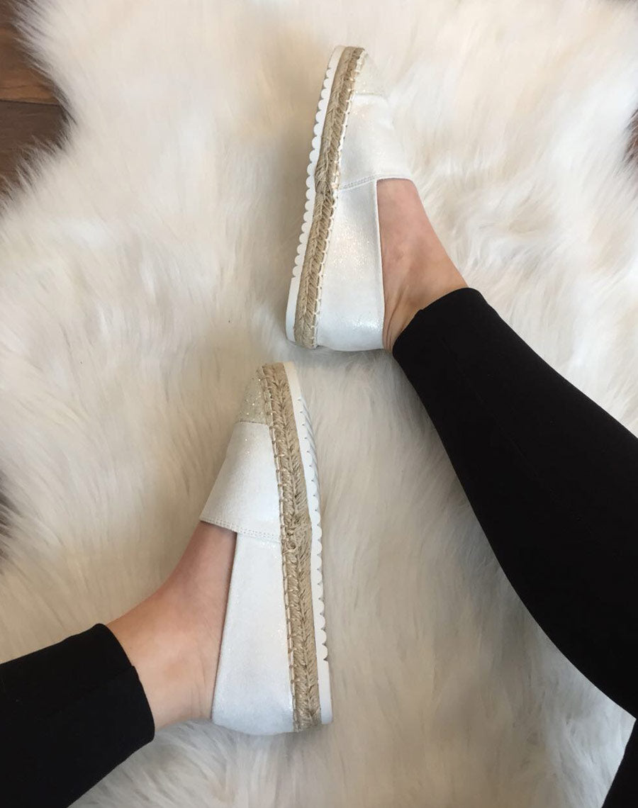 Espadrilles blanches effet brillant