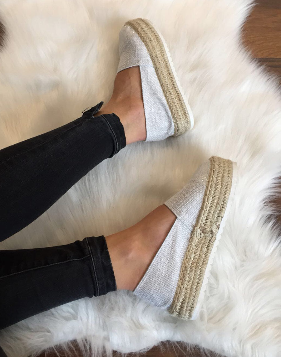 Espadrilles blanches semelles épaisses