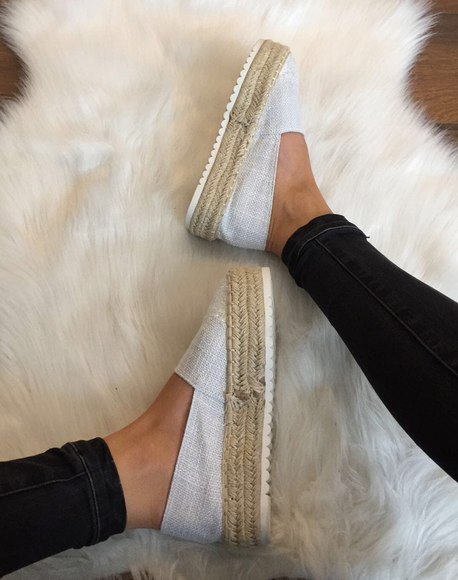 Espadrilles blanches semelles épaisses