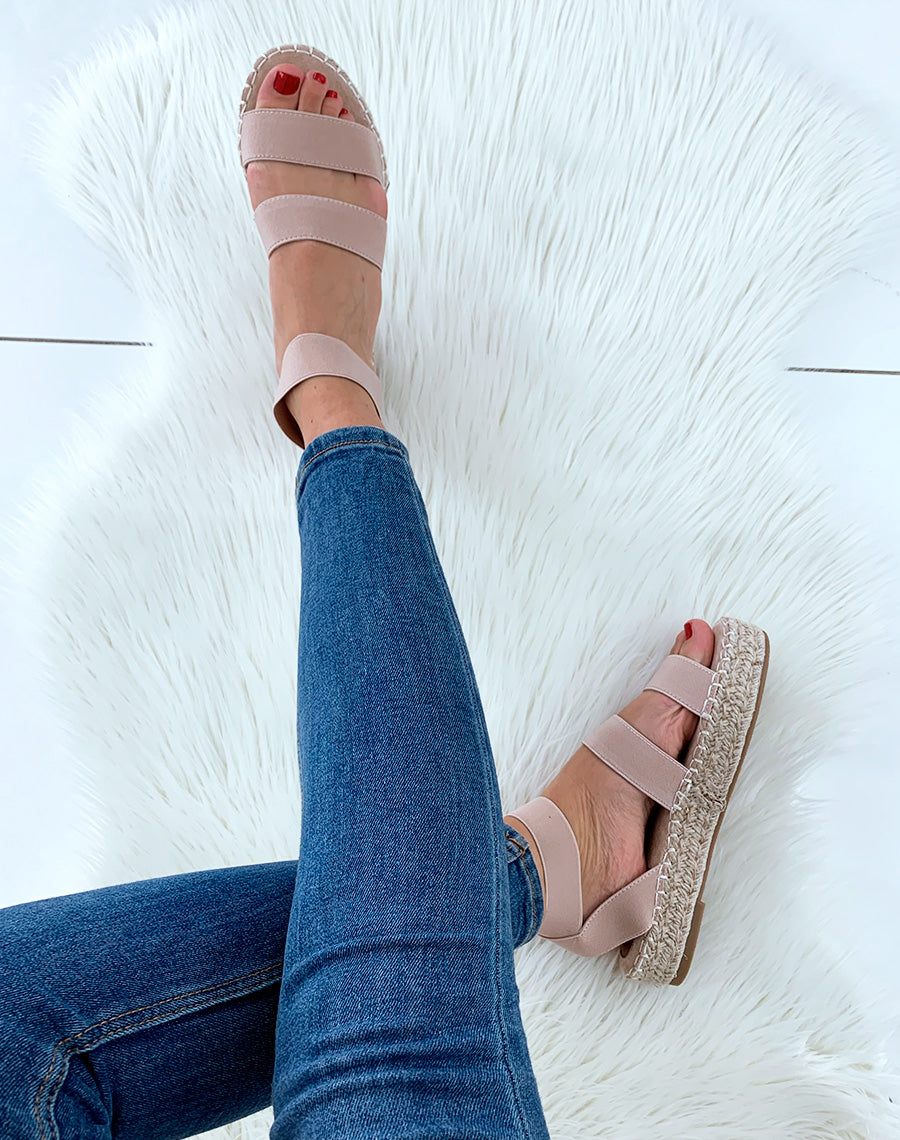 Espadrilles compensées beige