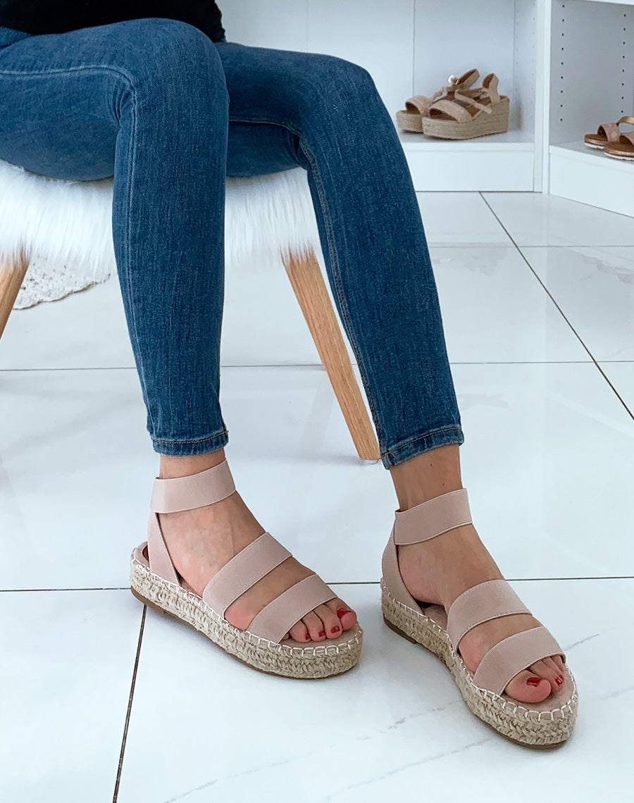 Espadrilles compensées beige
