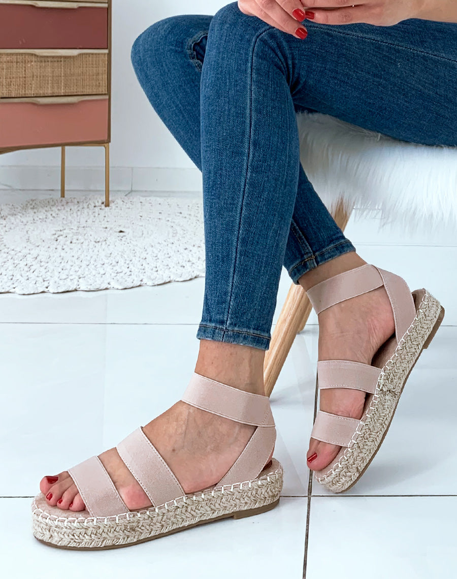 Espadrilles compensées beige