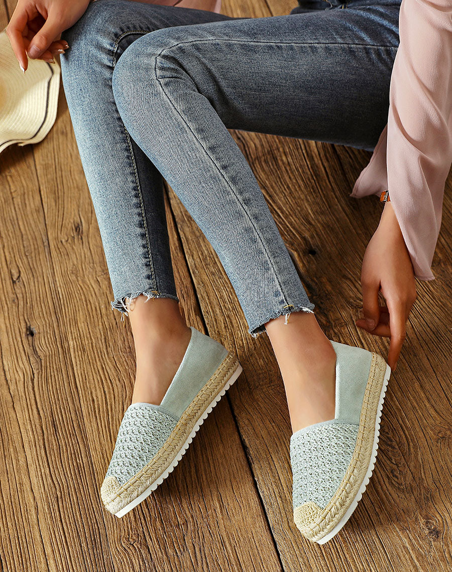 Espadrilles en jute vert
