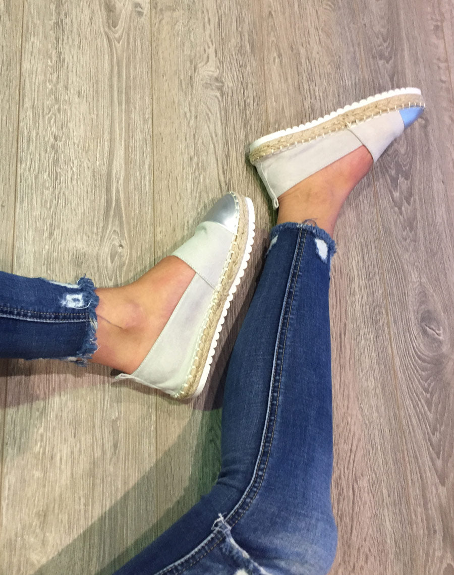 Espadrilles grises bi matières