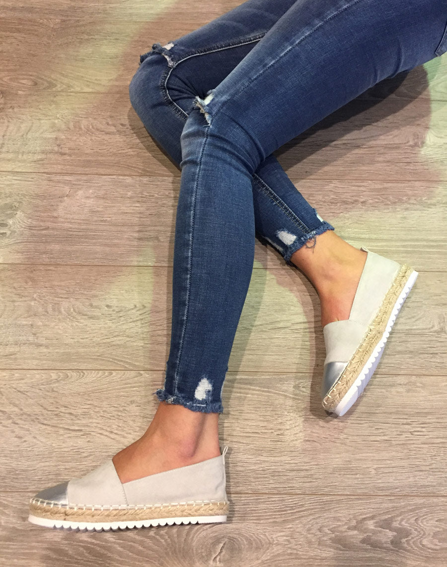 Espadrilles grises bi matières