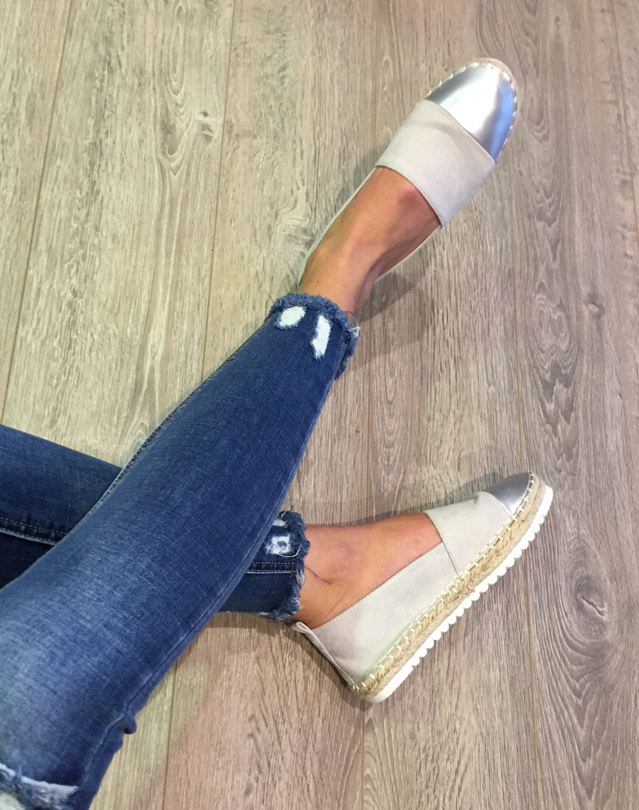 Espadrilles grises bi matières