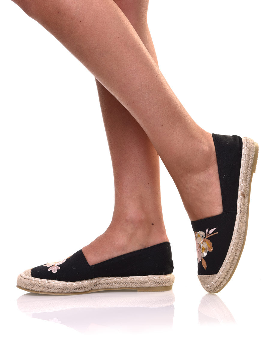 Espadrilles noires brodées