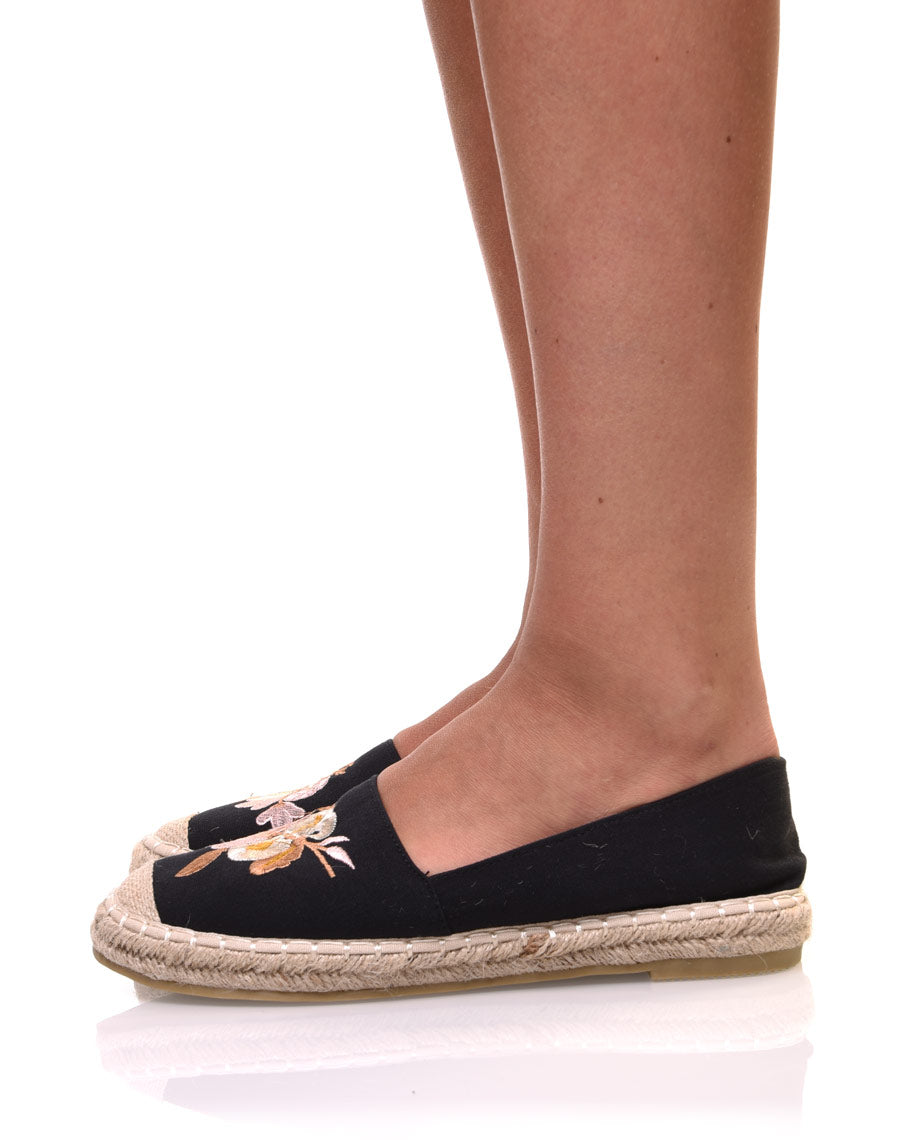 Espadrilles noires brodées