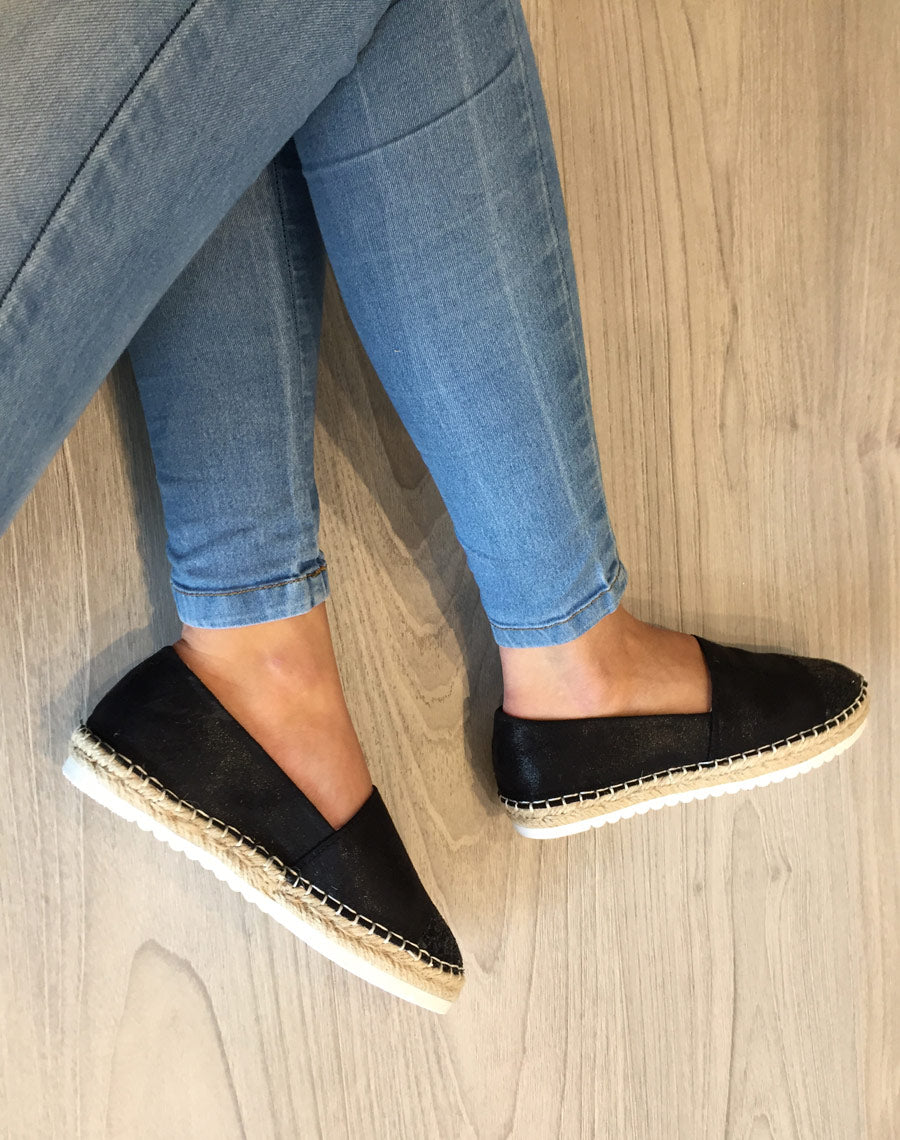 Espadrilles noires pailletées