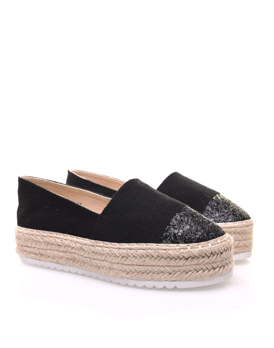 Espadrilles noires semelles épaisses