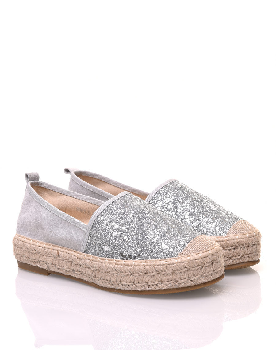 Espadrilles pailletées argent