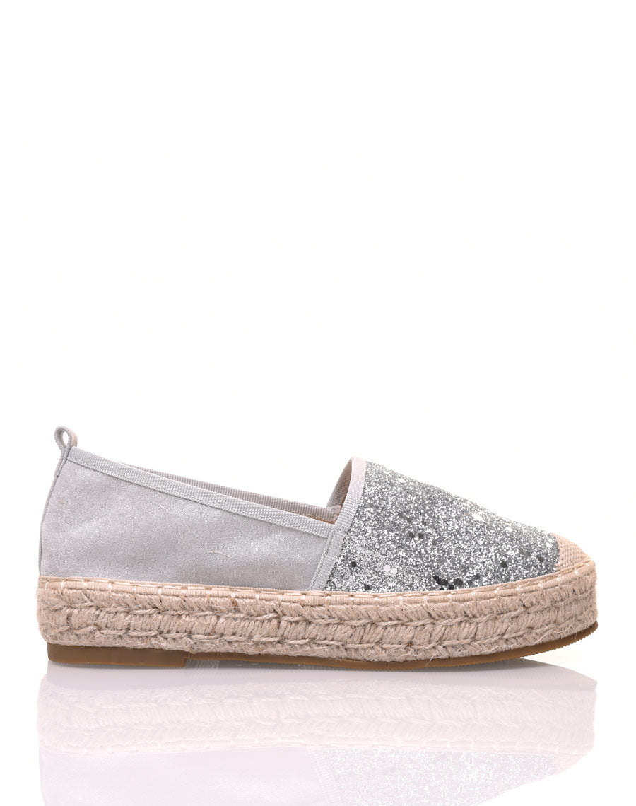 Espadrilles pailletées argent