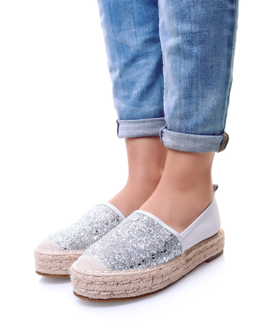 Espadrilles pailletées argent