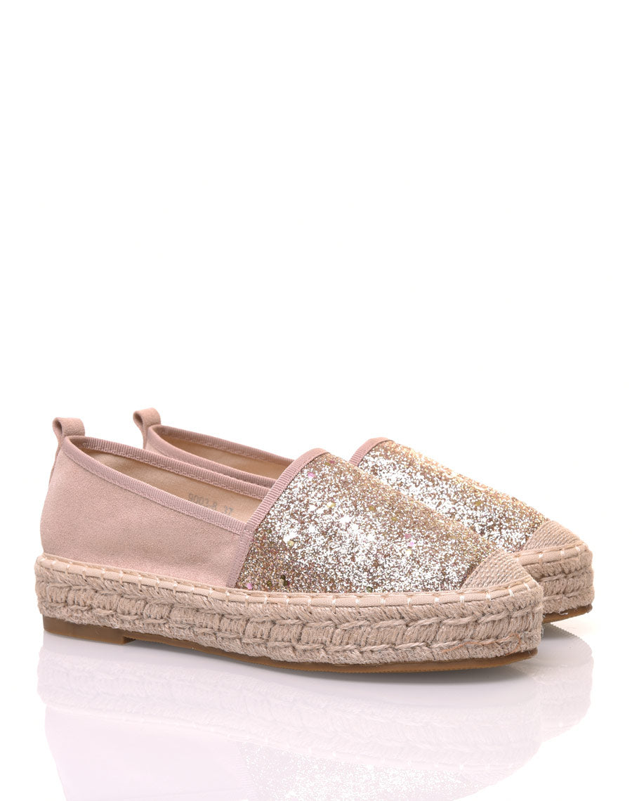 Espadrilles pailletées champagne