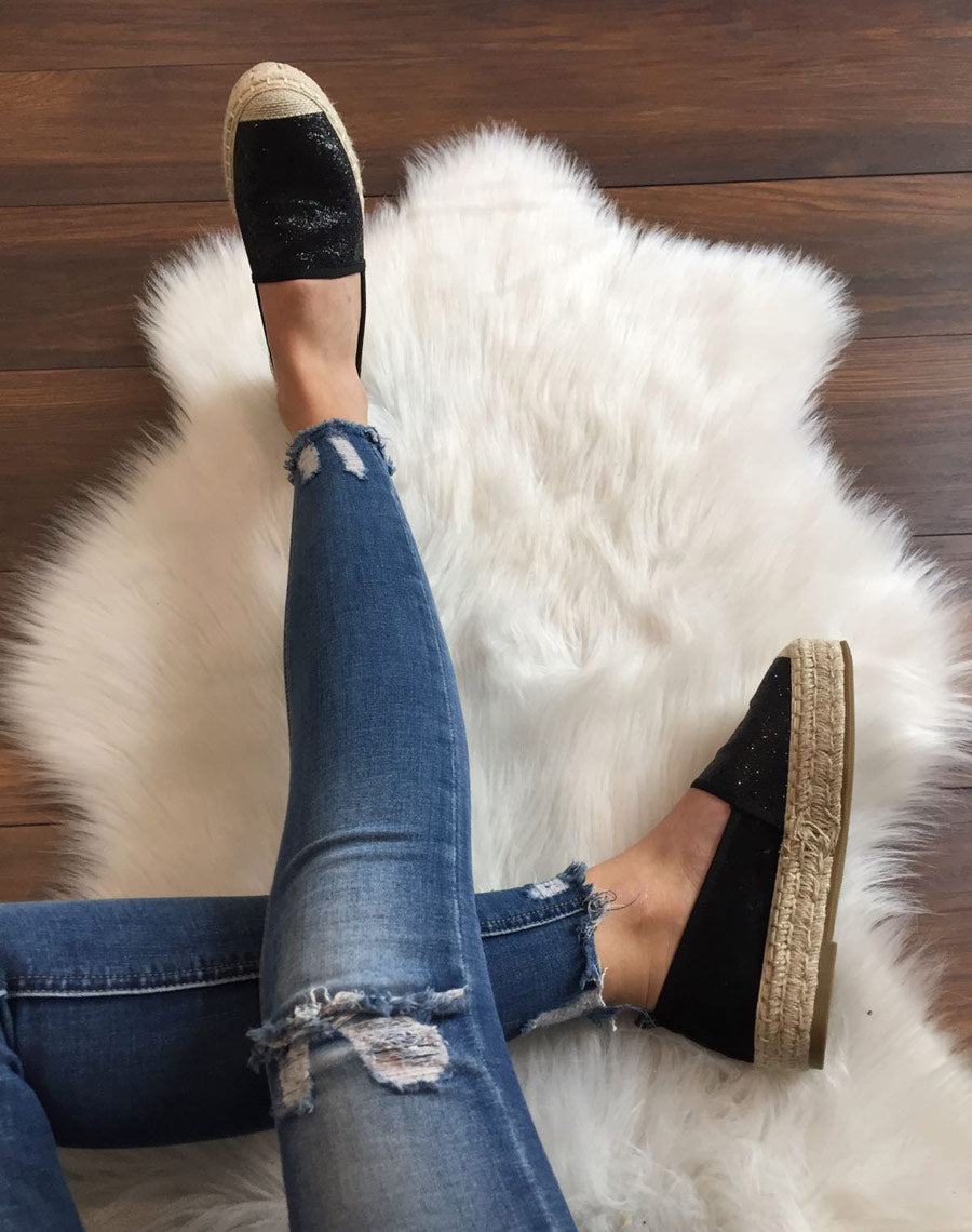 Espadrilles pailletées noires