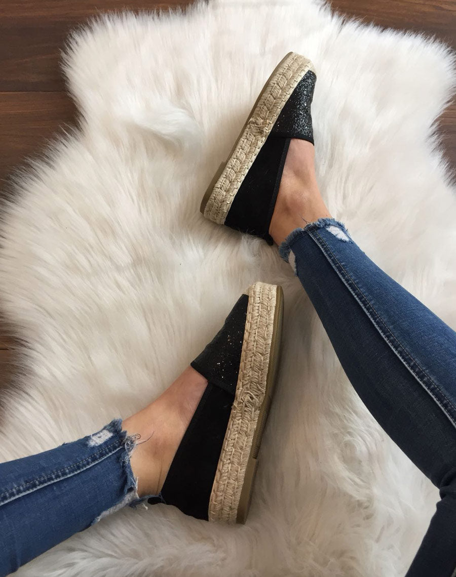 Espadrilles pailletées noires