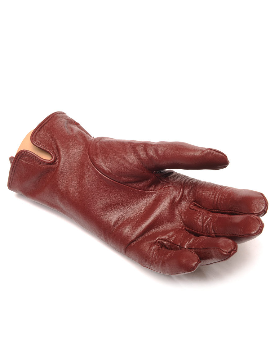 Gants en cuir bordeaux LuluCastagnette noeud