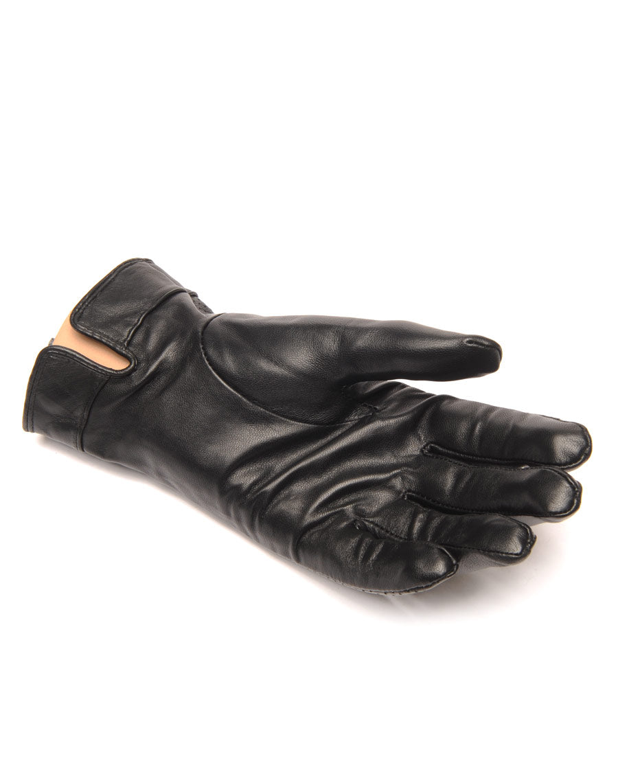 Gants en cuir noir LuluCastagnette perforé