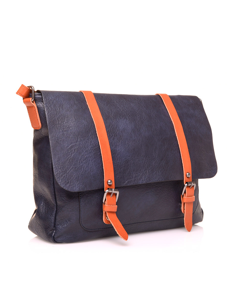 Grand sac bandoulière vintage bleu