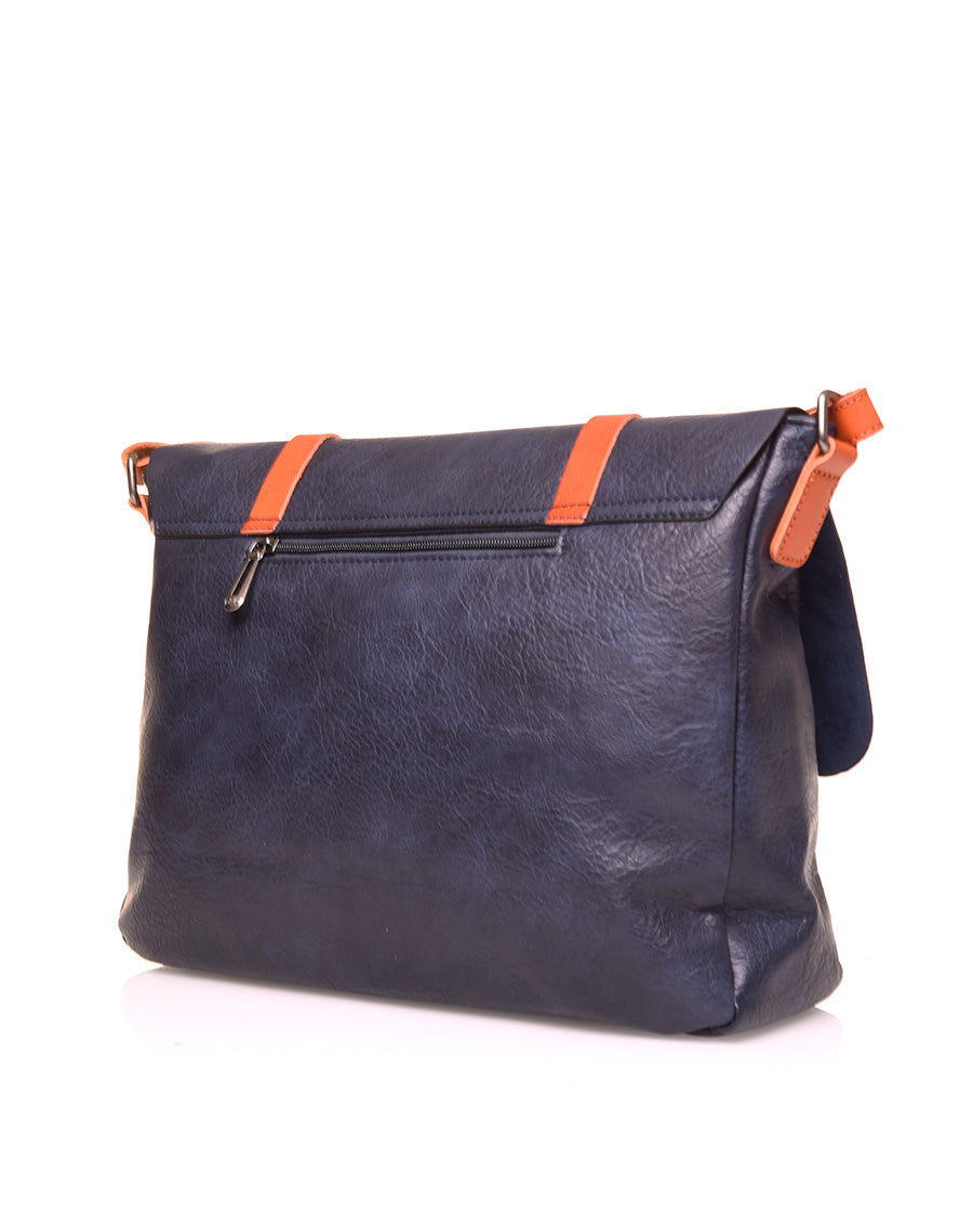 Grand sac bandoulière vintage bleu