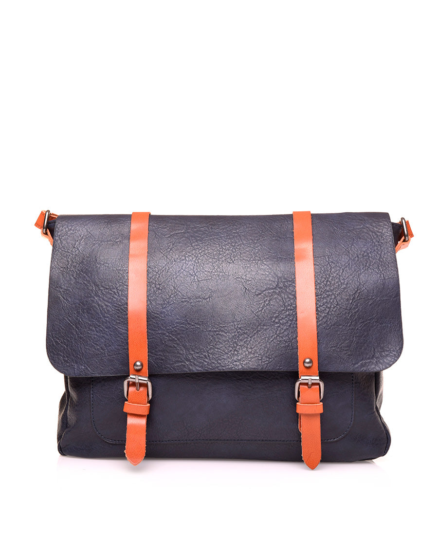 Grand sac bandoulière vintage bleu