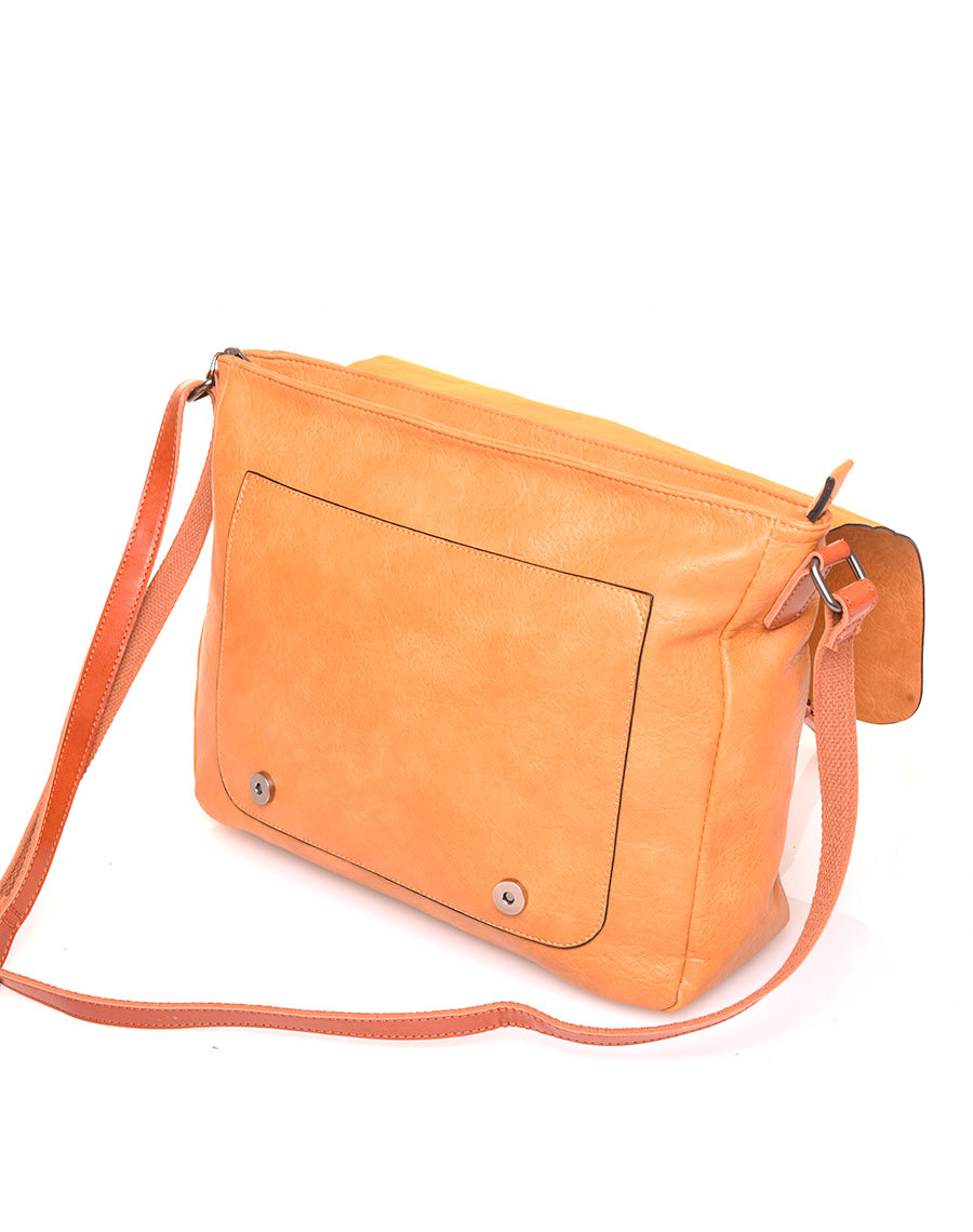 Grand sac bandoulière vintage moutarde