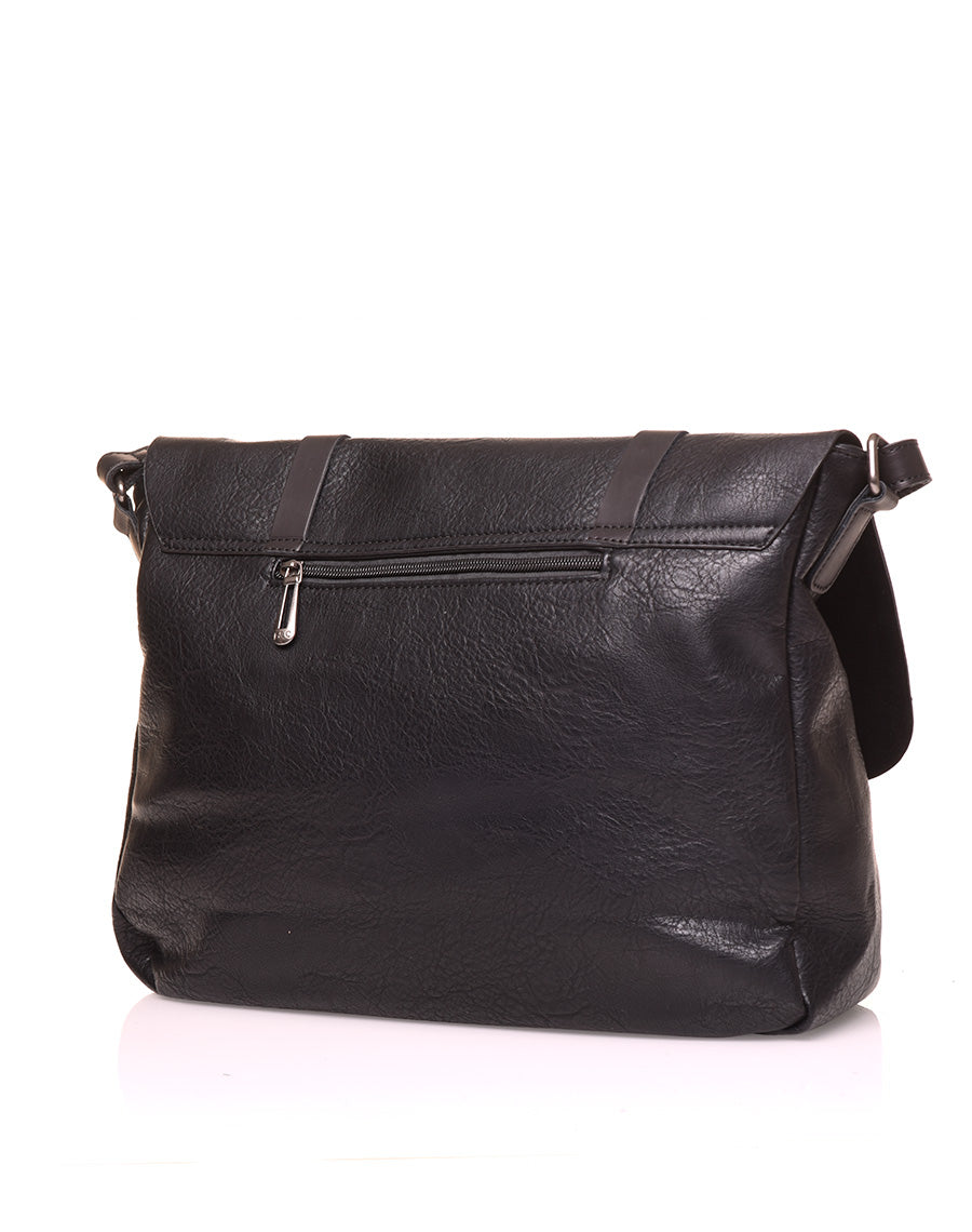 Grand sac bandoulière vintage noir