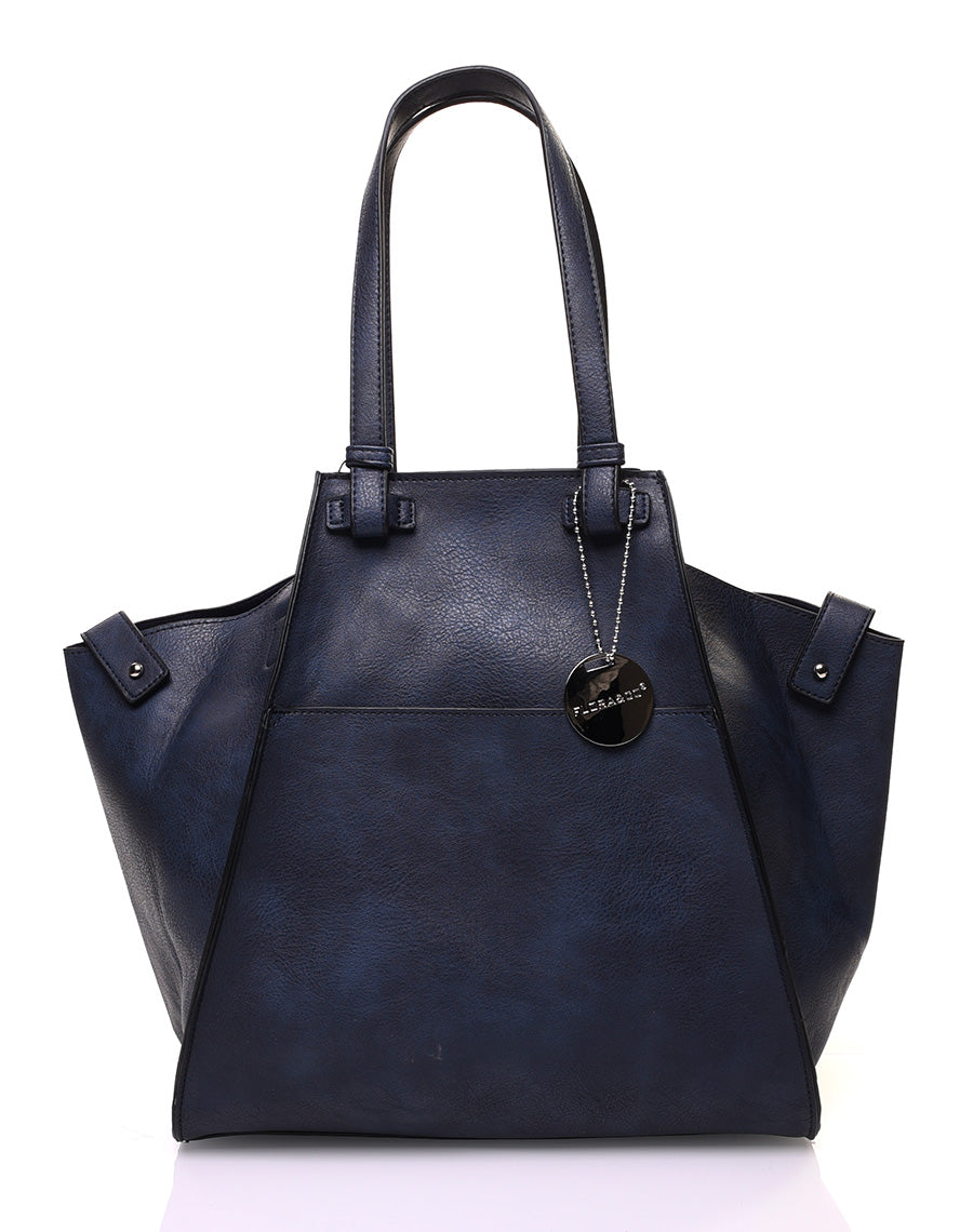 Grand sac bleu marine de forme triangulaire ajustable