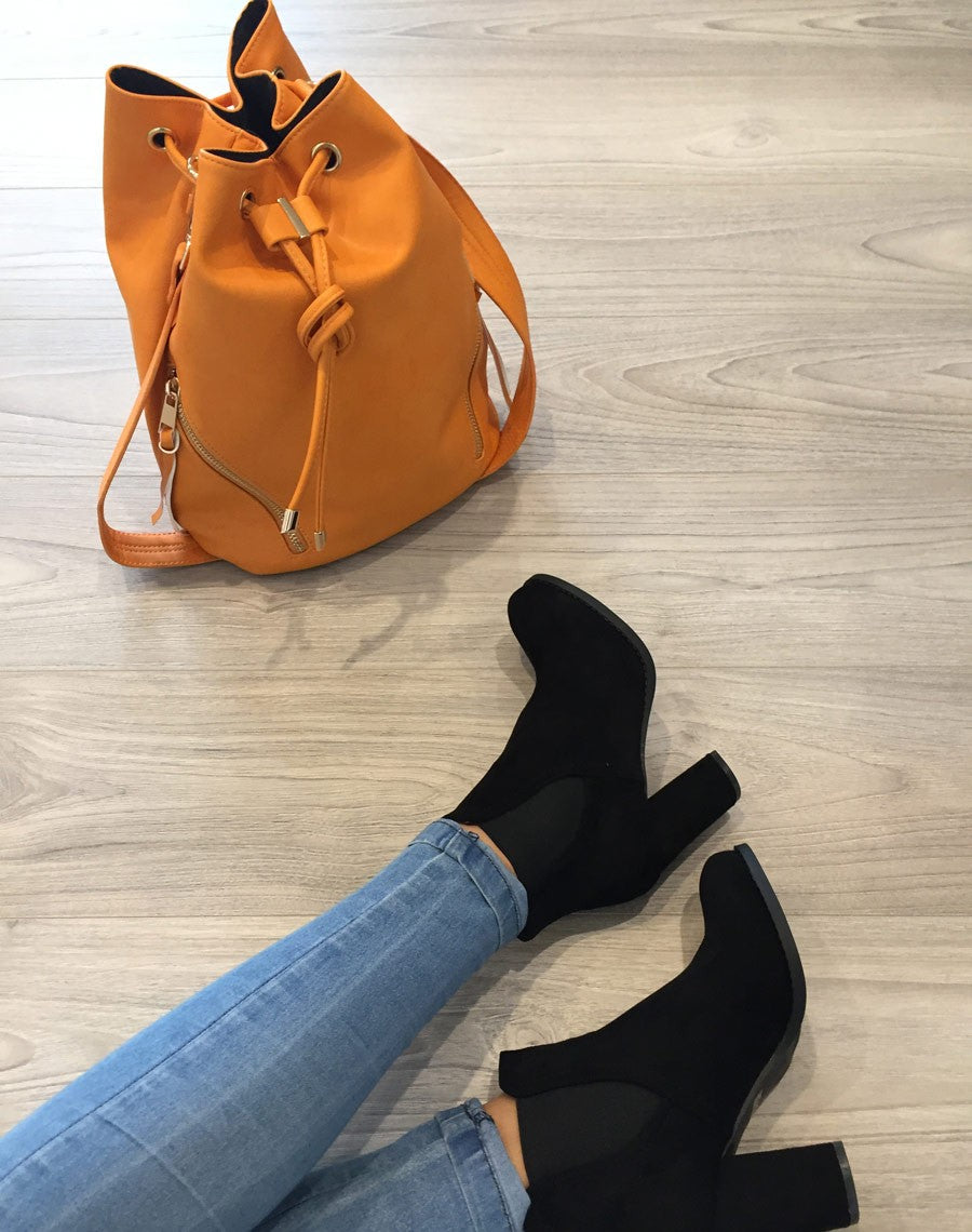 Grand sac bourse jaune oranger