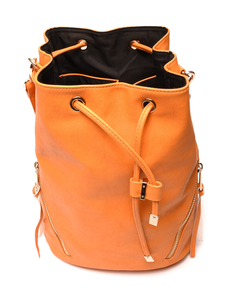 Grand sac bourse jaune oranger