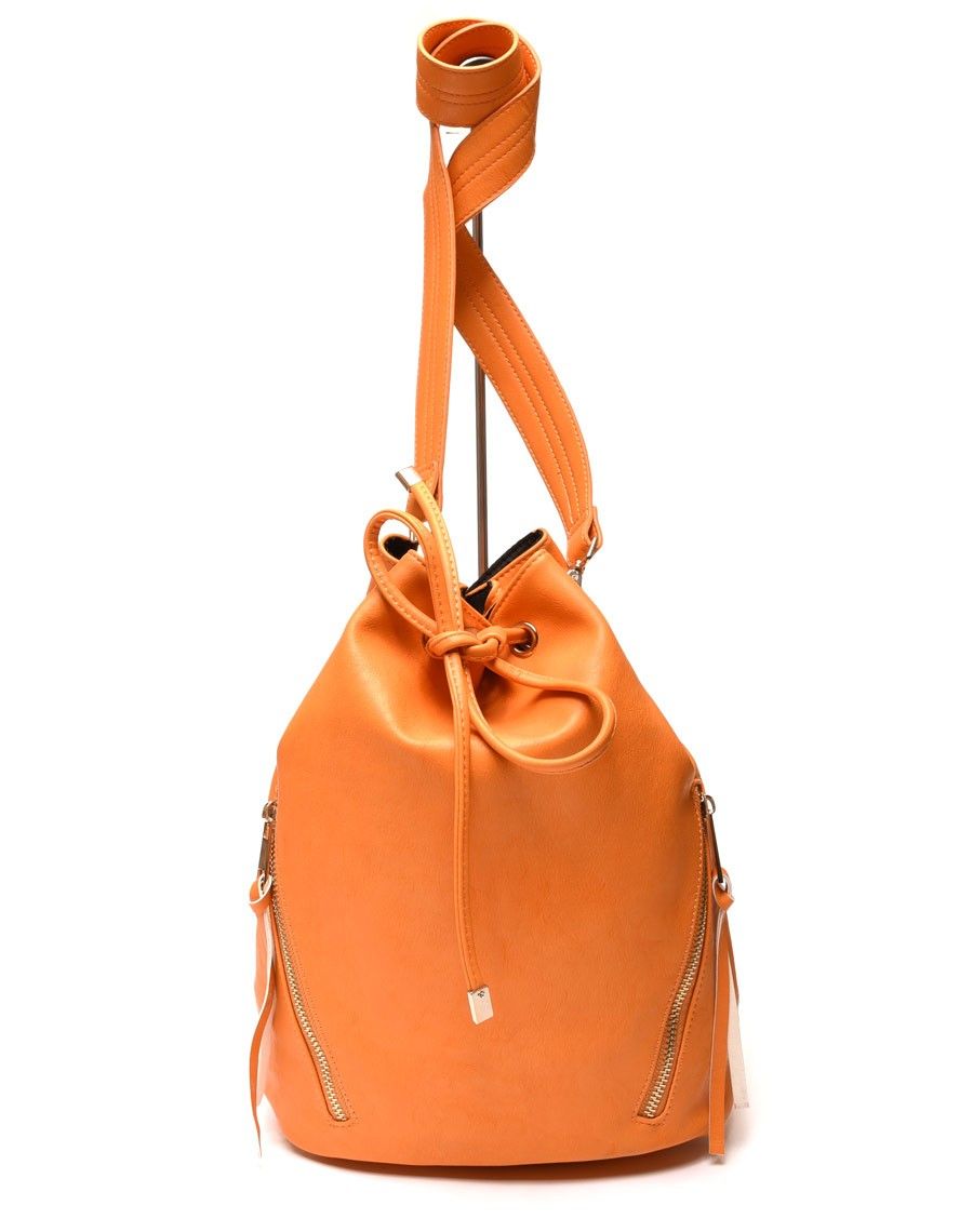 Grand sac bourse jaune oranger