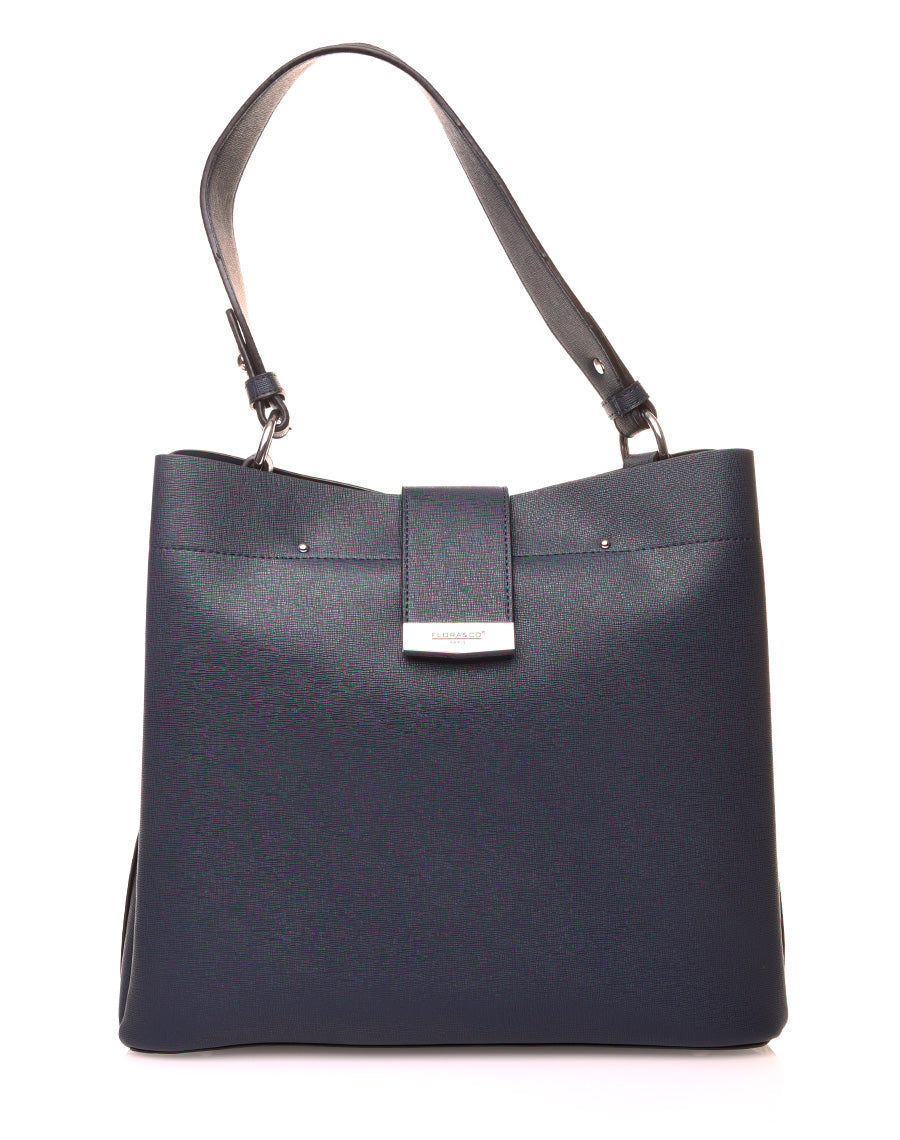 Grand sac à main bleu à lanière aimante