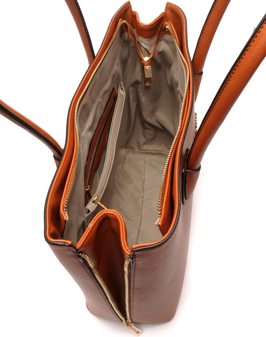 Grand sac à main camel Flora&Co