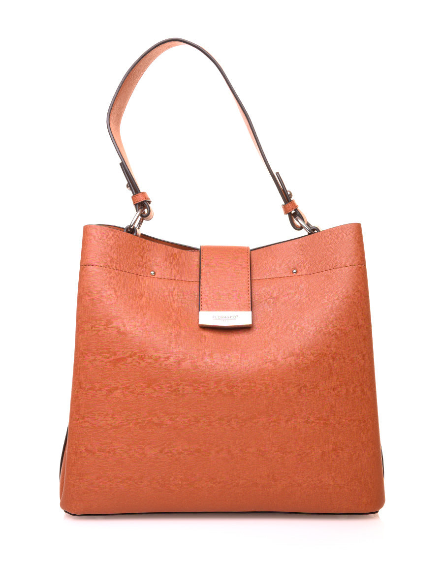 Grand sac à main camel à lanière aimante