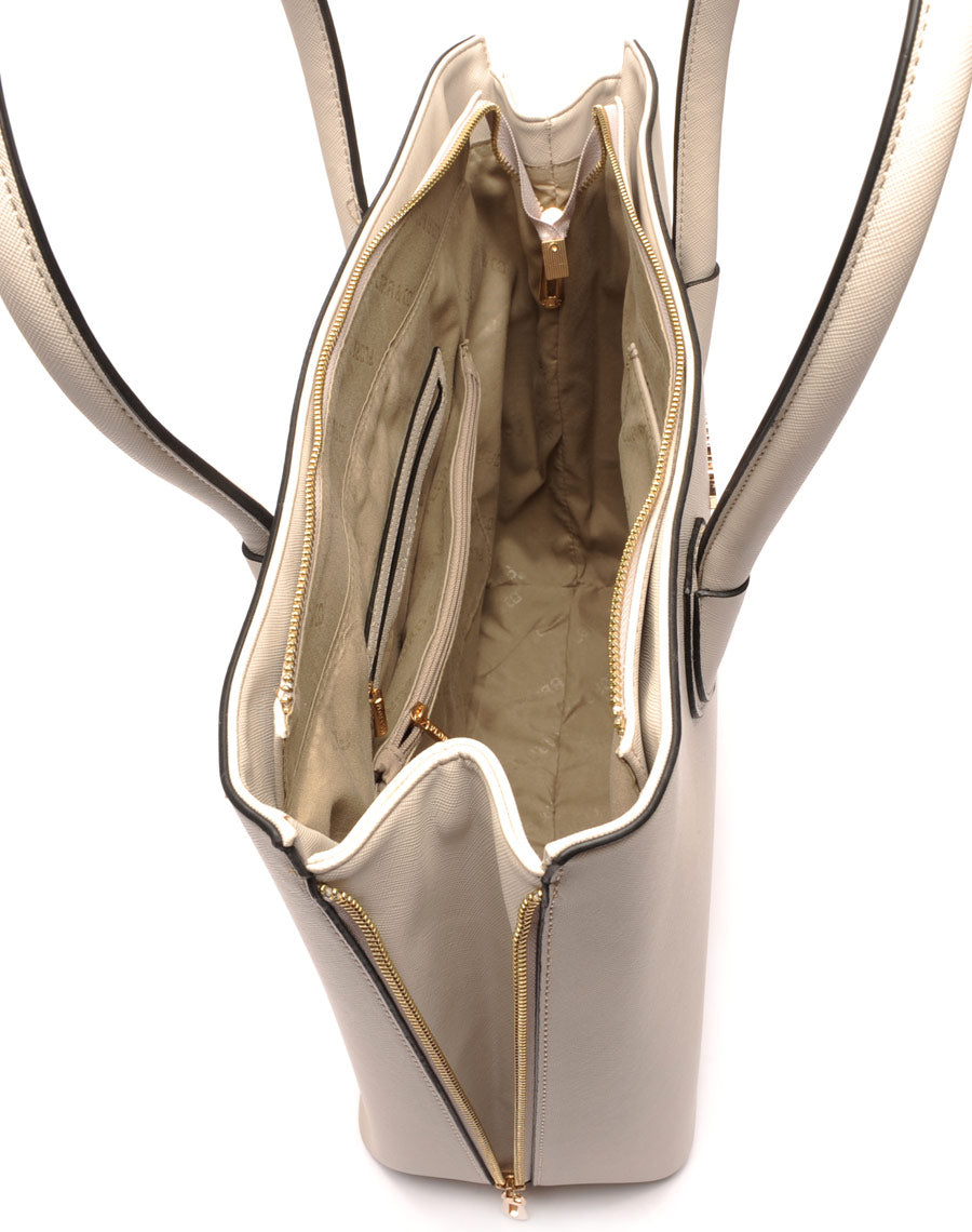 Grand sac à main gris clair Flora&Co