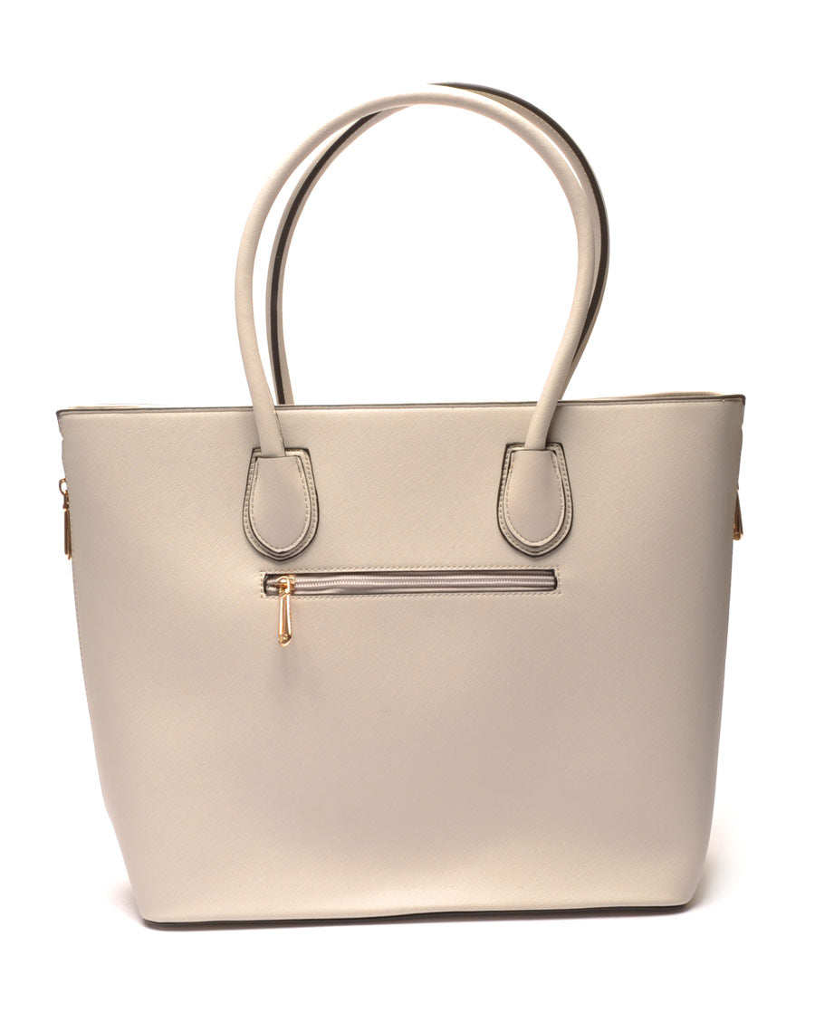 Grand sac à main gris clair Flora&Co