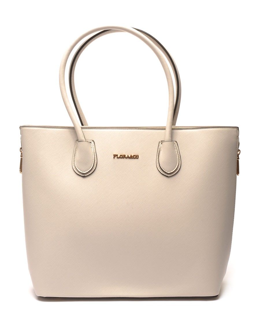 Grand sac à main gris clair Flora&Co