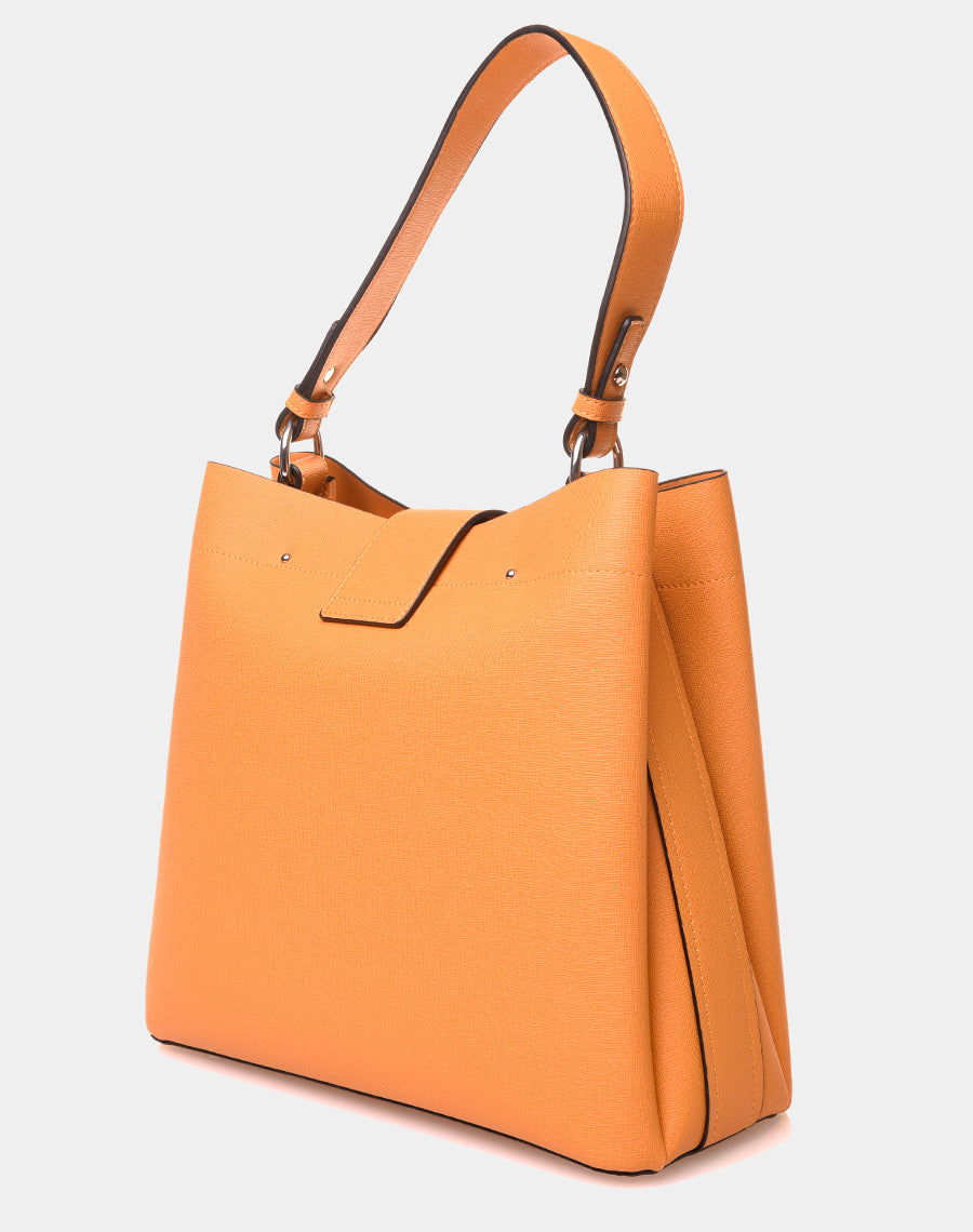 Grand sac à main moutarde à lanière aimante