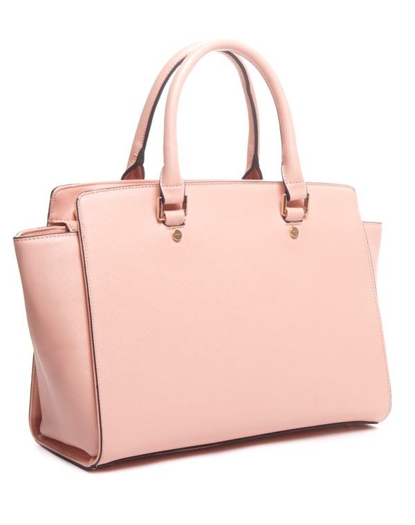 Grand sac à main rectangulaire saumon