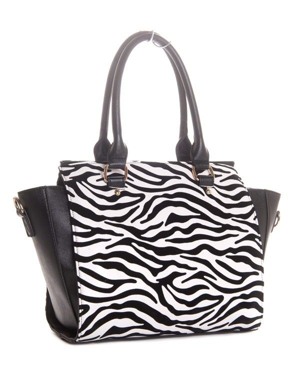Grand sac à main rectangulaire ZEBRA Mogano