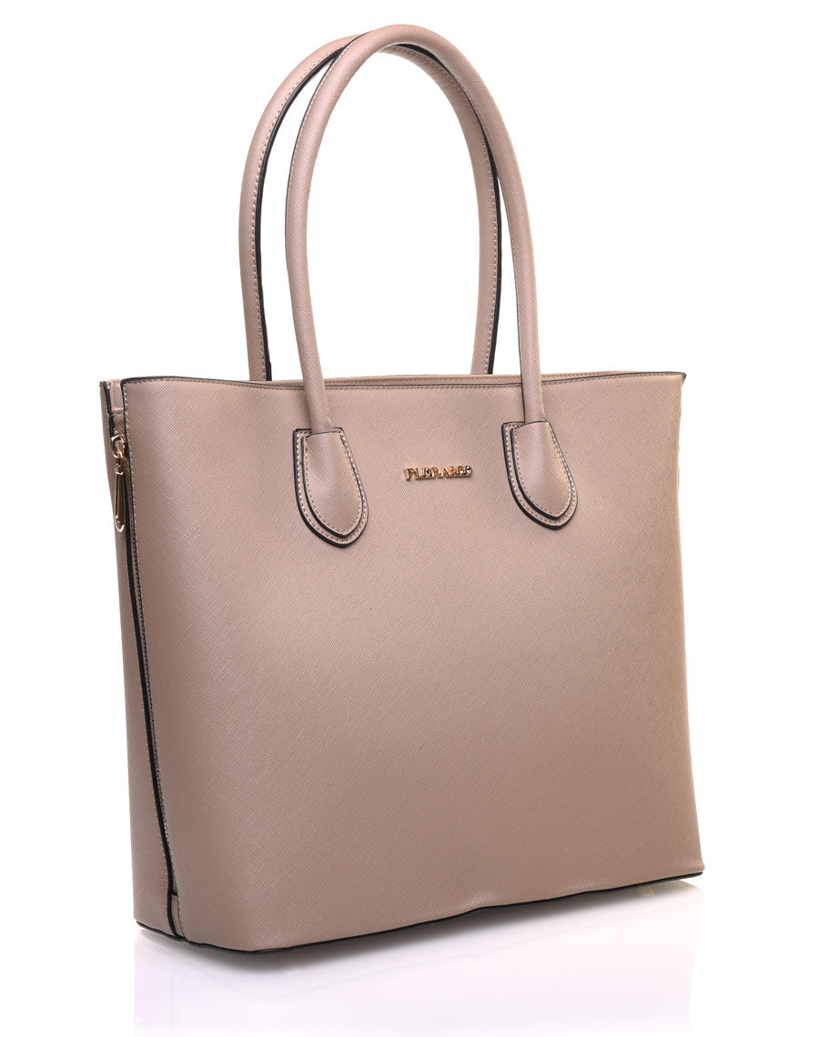 Grand sac à main taupe Flora&Co