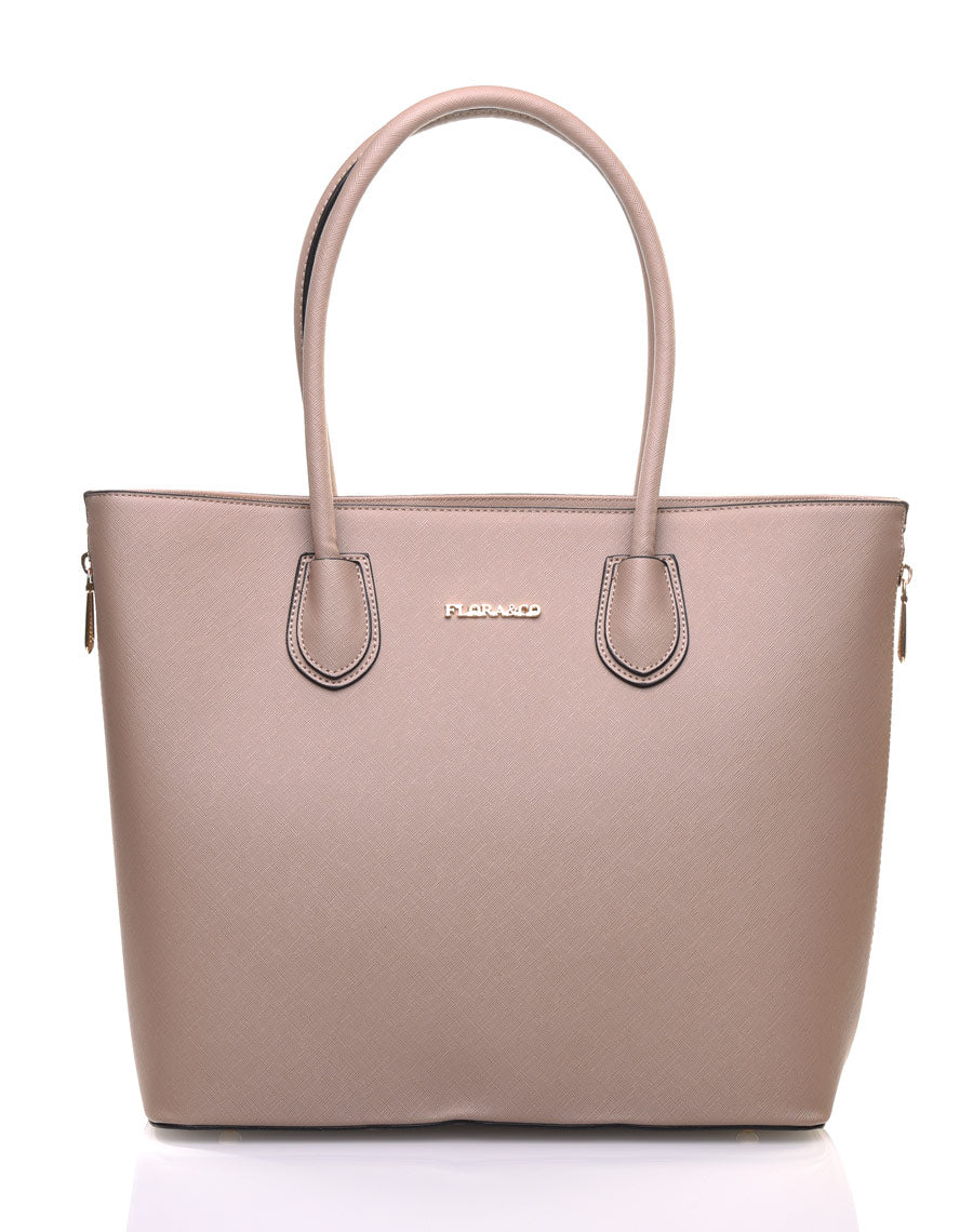 Grand sac à main taupe Flora&Co