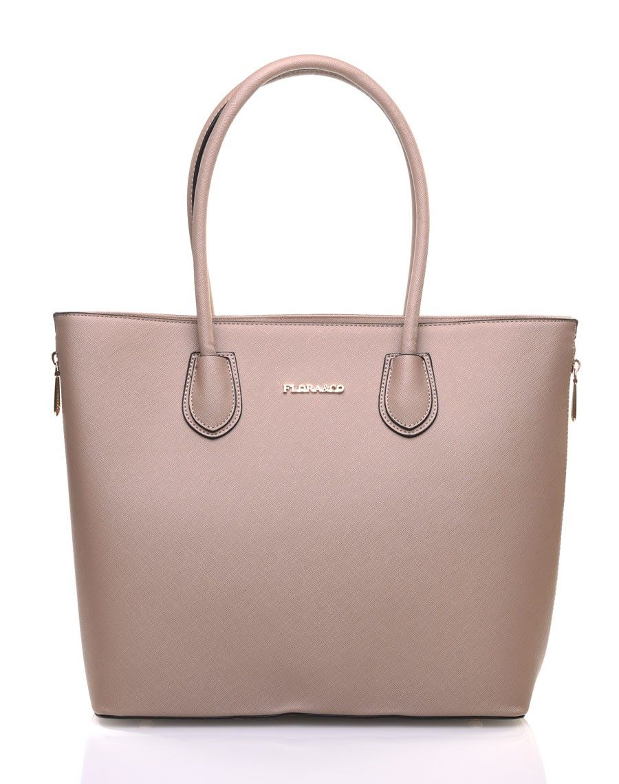 Grand sac à main taupe Flora&Co