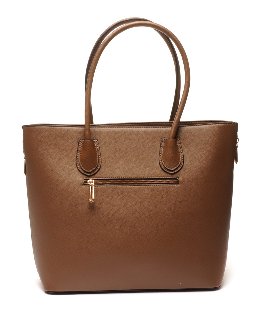 Grand sac à main taupe foncé Flora&Co