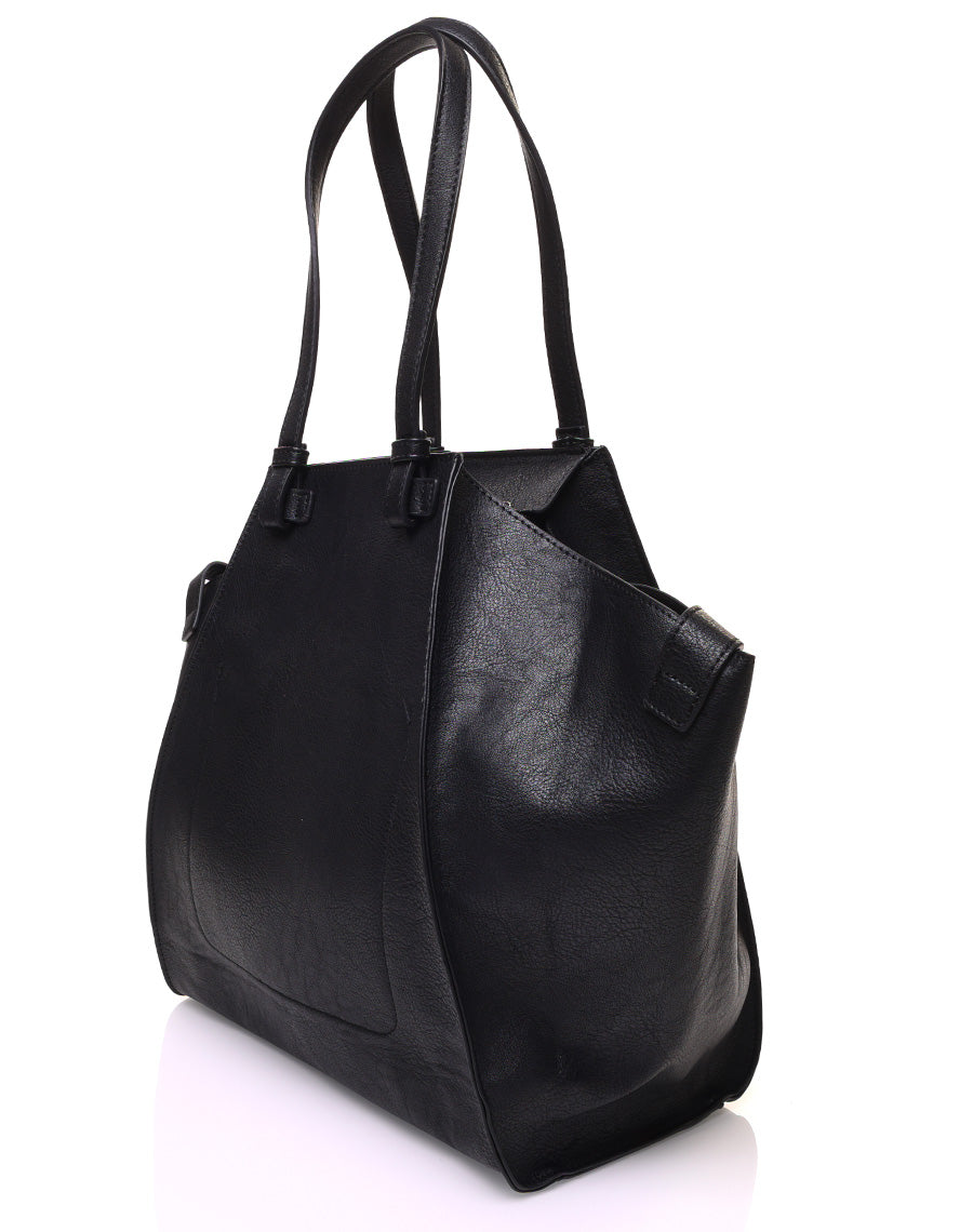 Grand sac noir de forme triangulaire ajustable