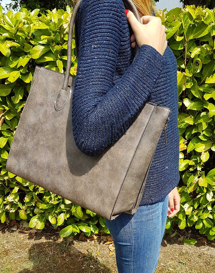 Large Sac à main Flora&co taupe