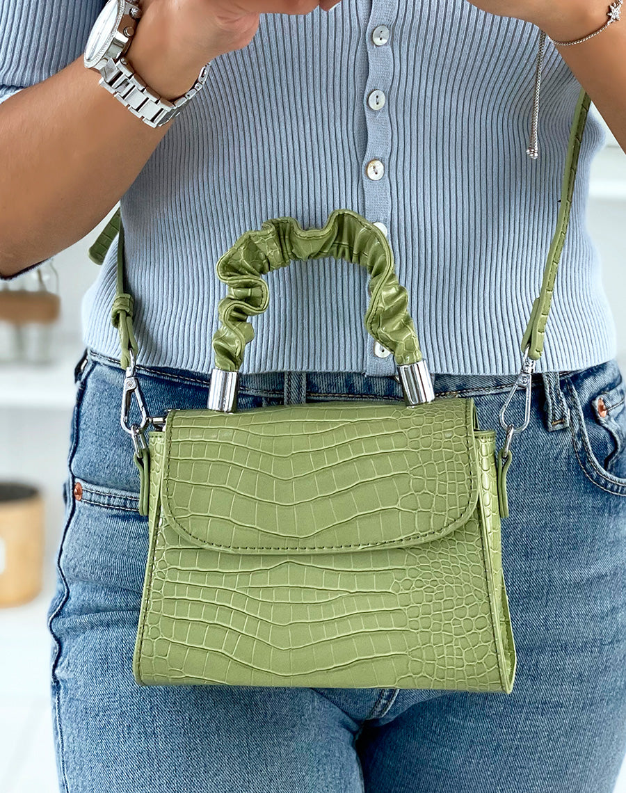 Mini sac vert à anse froncée