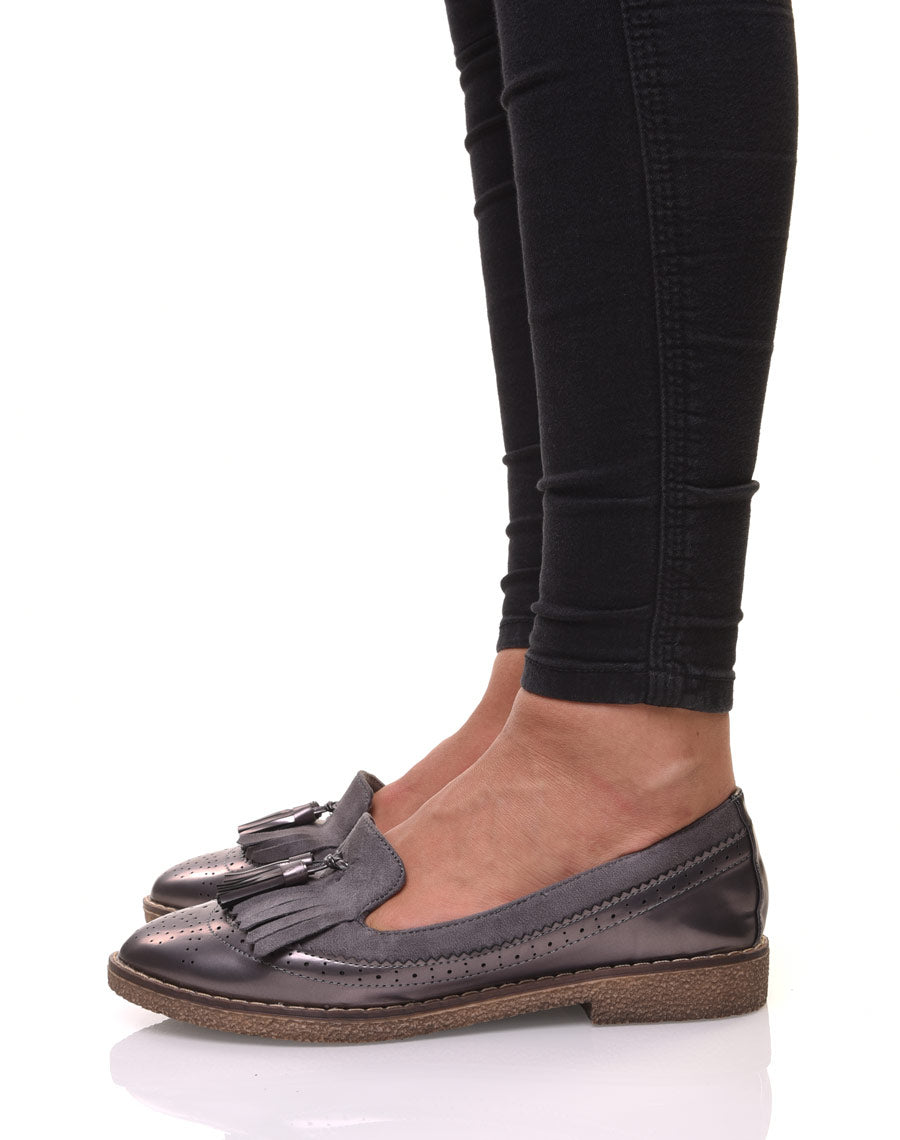 Mocassins ajourés gris