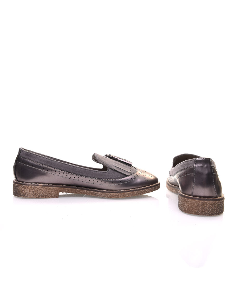 Mocassins ajourés gris