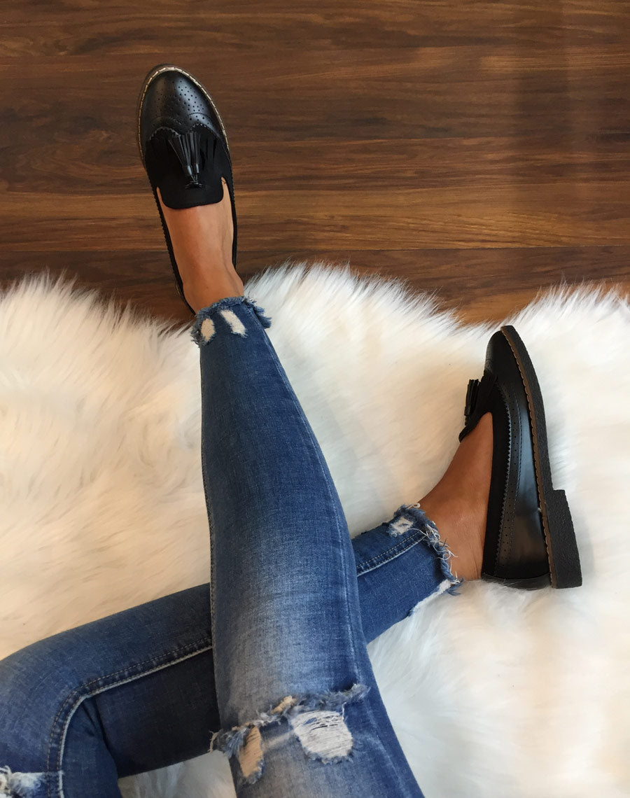 Mocassins ajourés noirs